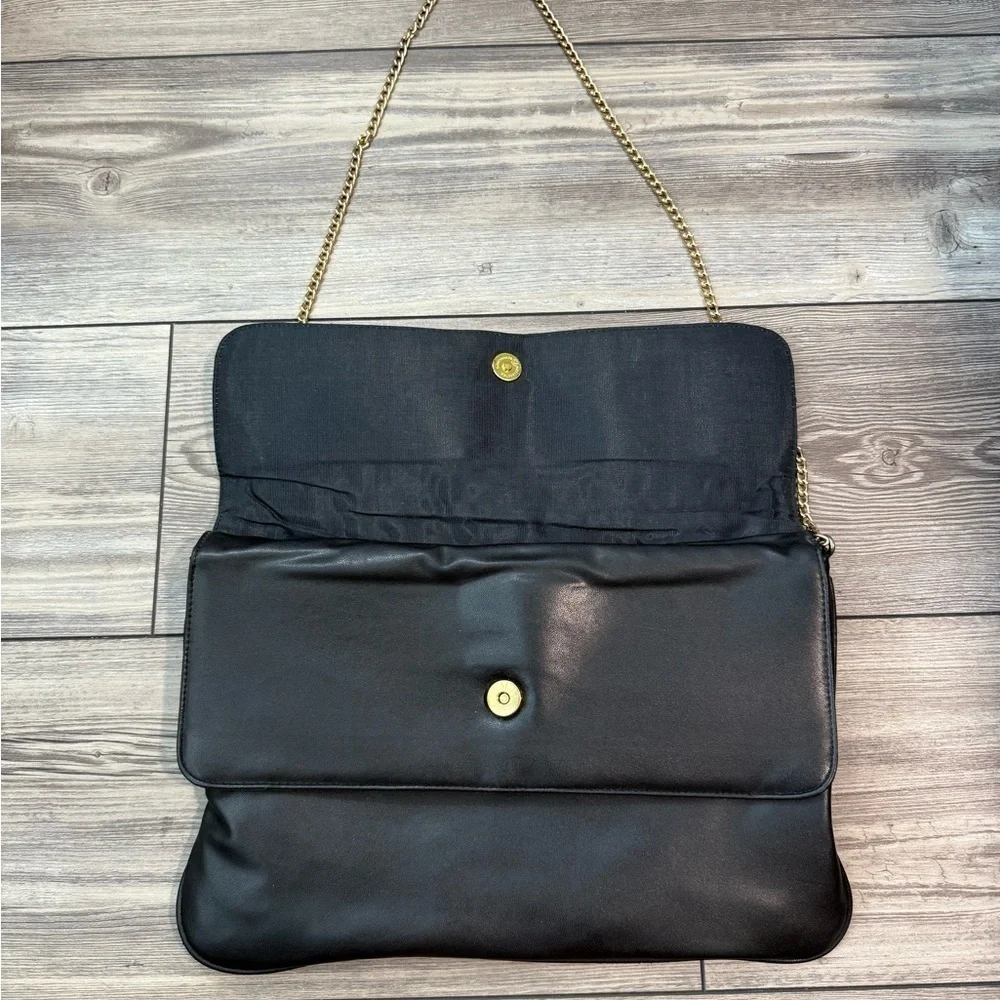 Vintage Elegant Black Chain Strap Clutch and Crossbody Bag